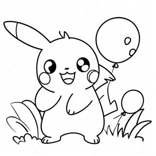 Pikachu Med Balloner Farvelaegningsside 18809-4102