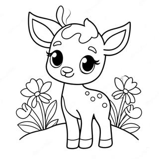 Sod Kalv Med Blomster Farvelaegningsside 18900-4127