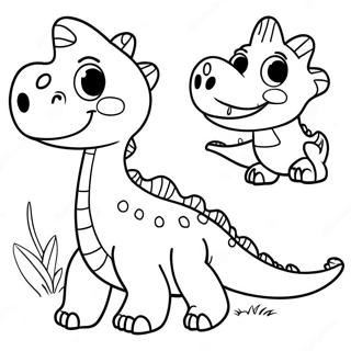 Skonne Tegneserie Dinosaurusser Farvelaegningsside 18999-4157