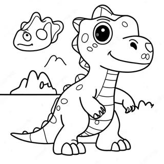 Skonne Tegneserie Dinosaurusser Farvelaegningsside 18999-4160