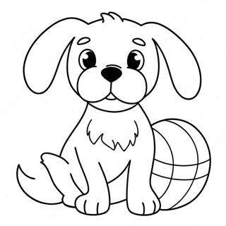 Sod Hund Med Bold Farvelaegningsside 1899-915