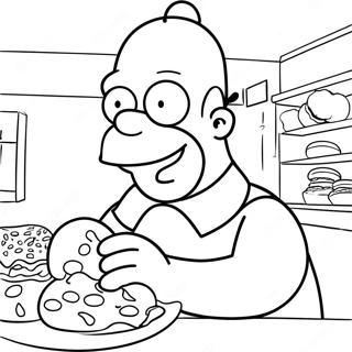 Homer Simpson Spiser Donuts Farvelaegningsside 19446-4243