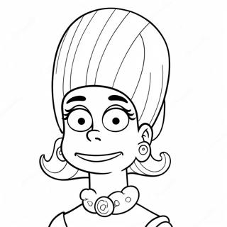 Marge Simpson Med Bla Har Farvelaegningsside 19447-4246