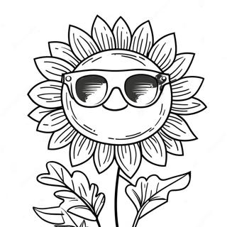 Solblomst Med Solbriller Farvelaegningsside 20268-4426