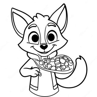 Nick Wilde Med En Snack Farvelaegningsside 20837-4545