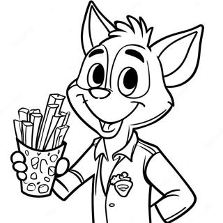 Nick Wilde Med En Snack Farvelaegningsside 20837-4546