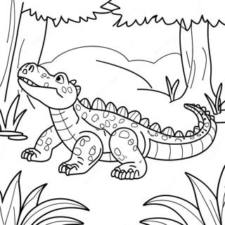 Realistisk Krokodille I Jungle Farvelaegningsside 21970-4795