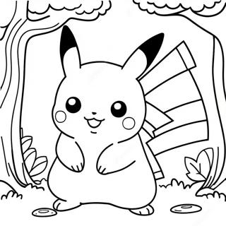 Pikachu I En Magisk Skov Farvelaegningsside 2260 2446