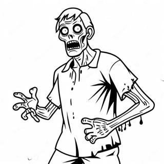 Zombie Med Et Braekket Arm Farvelaegningsside 22943-5016