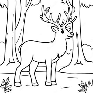 Majestaetisk Rensdyr I Skoven Farvelaegningsside 23980-5227