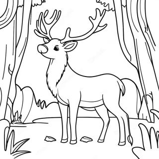 Majestaetisk Rensdyr I Skoven Farvelaegningsside 23980-5228