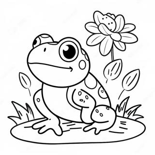 Farverig Tudse Med Blomster Farvelaegningsside 24259 5290