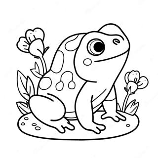 Farverig Tudse Med Blomster Farvelaegningsside 24259 5291