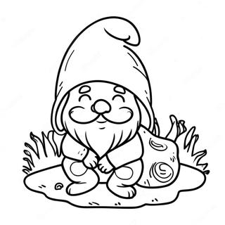 Sovnig Nisse Under En Svamp Farvelaegningsside 24442 5328