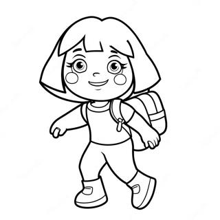 Dora Udforskeren Med Rygsaek Farvelaegningsside 24532-5346
