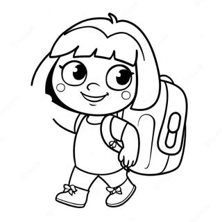 Dora Udforskeren Med Rygsaek Farvelaegningsside 24532-5347