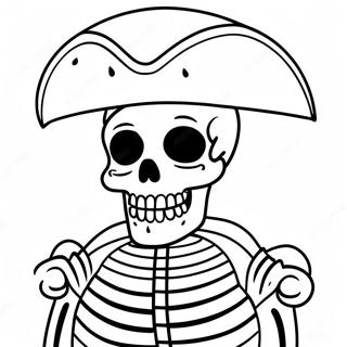 Skelet I Pirat Kostume Farvelaegningsside 24619-5370