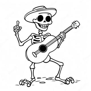 Sjovt Skelet Spiller Guitar Farvelaegningsside 24620-5373