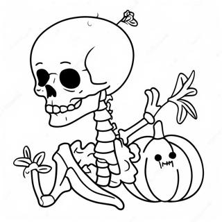 Skelet Med Graeskar Farvelaegningsside 24621-5377