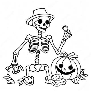 Skelet Med Graeskar Farvelaegningsside 24621-5378