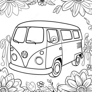Farverig Hippie Van Farvelaegningsside 24986-5443