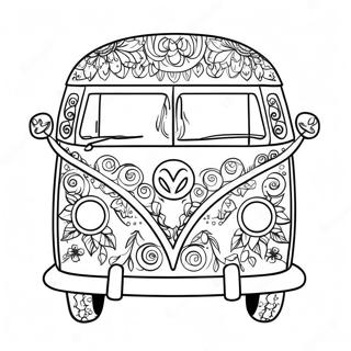 Farverig Hippie Van Farvelaegningsside 24986-5444