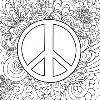 Fredstegn Hippie Farvelaegningsside 24987-5445