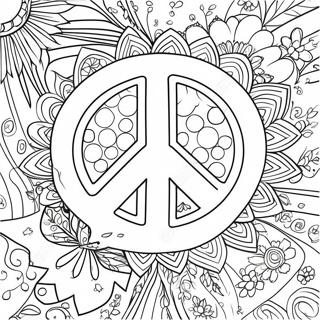 Fredstegn Hippie Farvelaegningsside 24987-5446