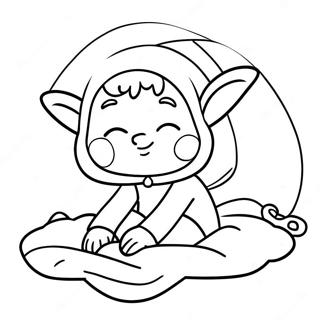 Sovnig Nisse I Hyggeligt Taeppe Farvelaegningsside 25164-5491