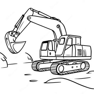 Gravemaskine Pa Byggepladsen Farvelaegningsside 25257-5518
