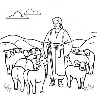 Farvelaegningsside Med Hyrder Der Passer Pa Deres Flok 25342-5535