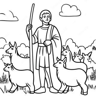 Farvelaegningsside Med Hyrder Der Passer Pa Deres Flok 25342-5536