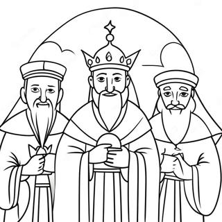 Farvelaegningsside Med De Tre Vise Maend Der Tilbereder 25343-5538