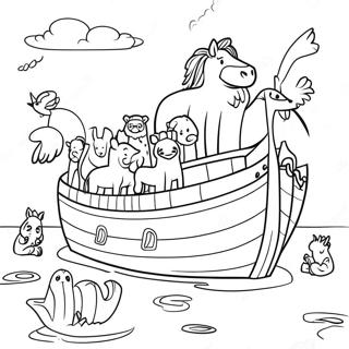 Noahs Ark Med Farverige Dyr Farvelaegningsside 25808-5624