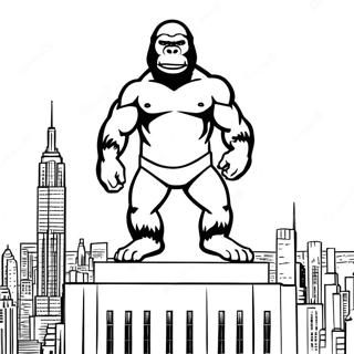 King Kong Pa Toppen Af Empire State Building Farvelaegningsside 25985-5674