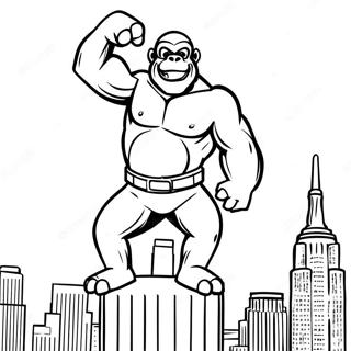 King Kong Pa Toppen Af Empire State Building Farvelaegningsside 25985-5675