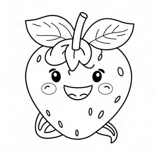 Sod Jordbaer Med Smilende Ansigt Farvelaegningsside 26073-5683