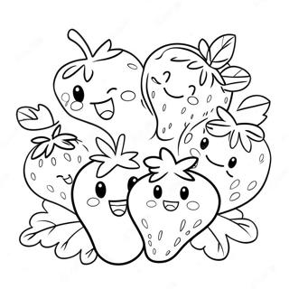 Glad Jordbaerfamilie Farvelaegningsside 26075-5689