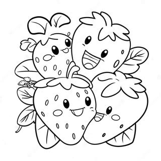 Glad Jordbaerfamilie Farvelaegningsside 26075-5691