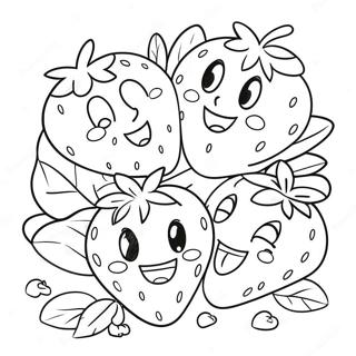 Glad Jordbaerfamilie Farvelaegningsside 26075-5692