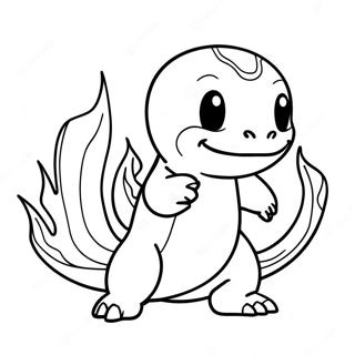 Charmander Med Flammer Farvelaegningsside 27089-5906