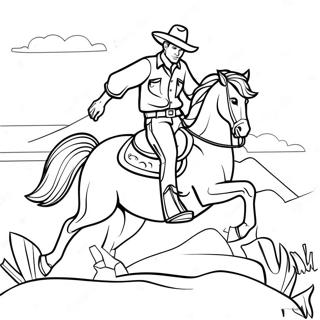 Cowboy Der Rider Pa En Hest Farvelaegningsside 27376-5954