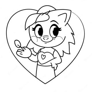 Amy Rose Med Et Hjerte Farvelaegningsside 27750-6038