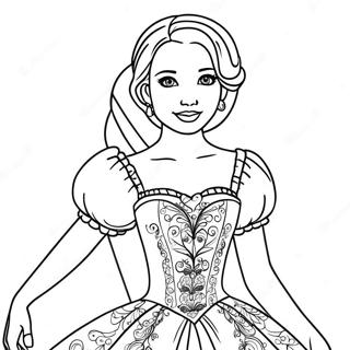 Anna I En Smuk Kjole Farvelaegningsside 27942 6081