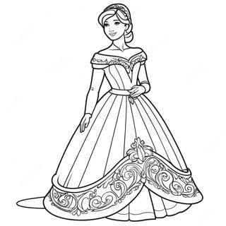 Anna I En Smuk Kjole Farvelaegningsside 27942 6082