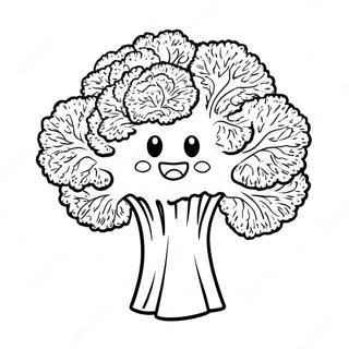 Smilende Broccoli Farvelaegningsside 28227 6142