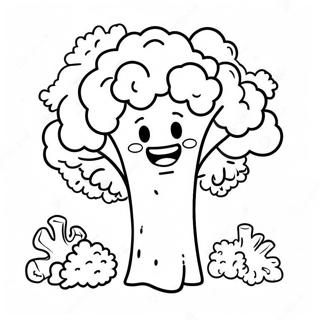 Smilende Broccoli Farvelaegningsside 28227 6144