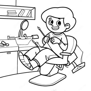 Modig Barn Hos Tandlaegen Farvelaegningsside 29037-6321