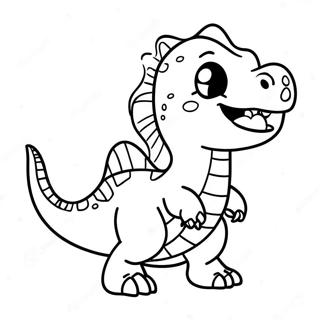 Glad Chibi Dinosaur Farvelaegningsside 29205-6357