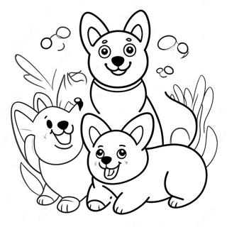 Elskelig Corgi Familie Farvelaegningsside 30127 6568